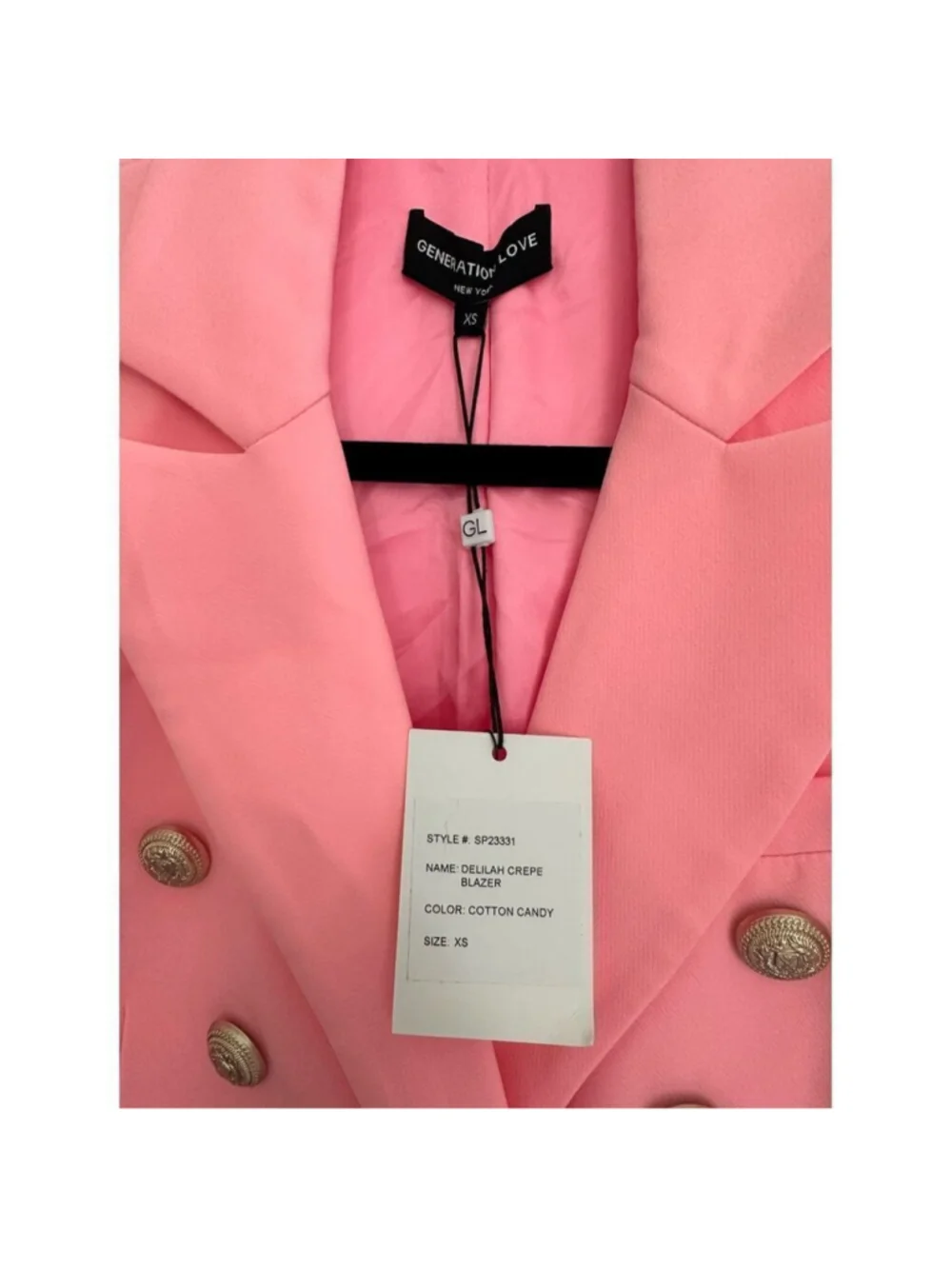 Generation Love Delilah Crepe Blazer in Cotton Candy Size XS